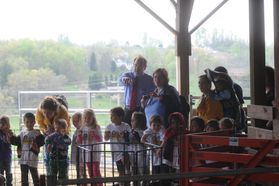 Touring the barns during Kiddie Days