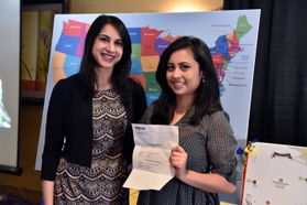 WVU School of Medicine class of 2017 student, Mowree Choudhury (right), is excited about her residency match in internal medicine at Virginia Commonwealth University