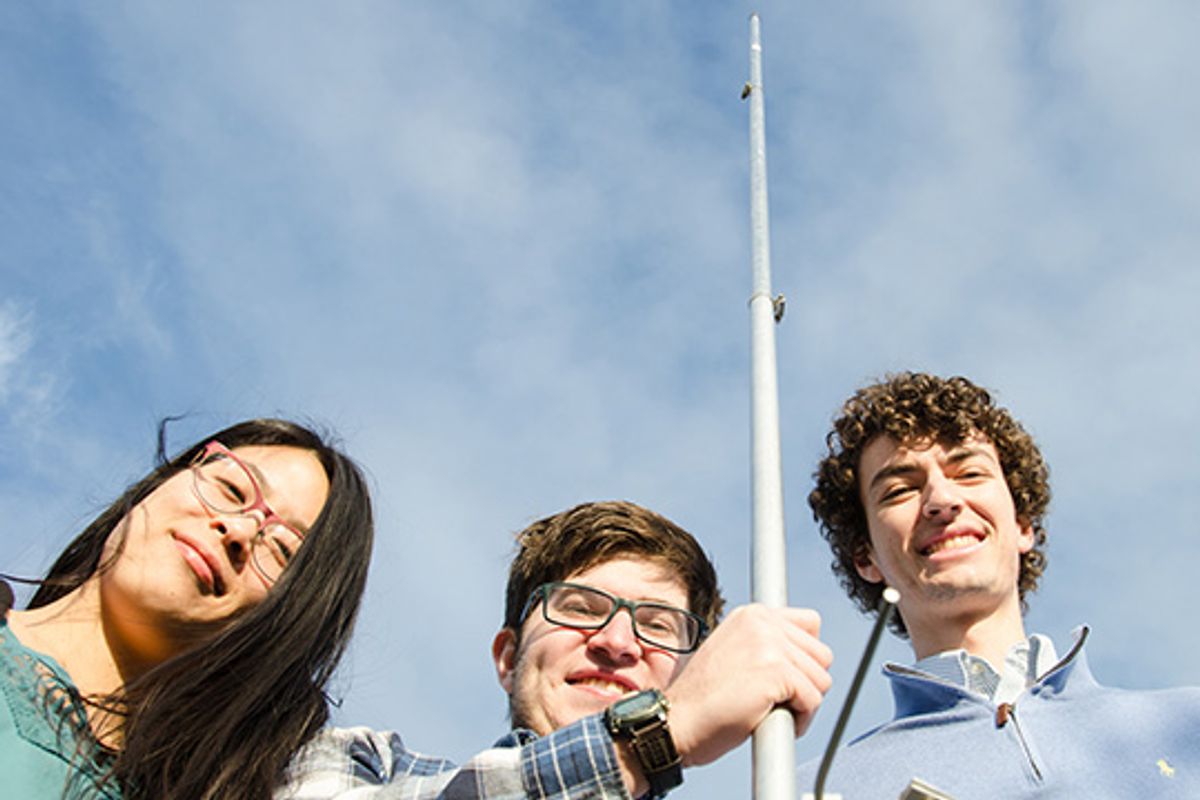 Amateur Radio Club — Jessica Liu, William Howard and Oliver Wiegand, WVU Amateur Radio Club, are part of a team that will contact the International Space Station.
