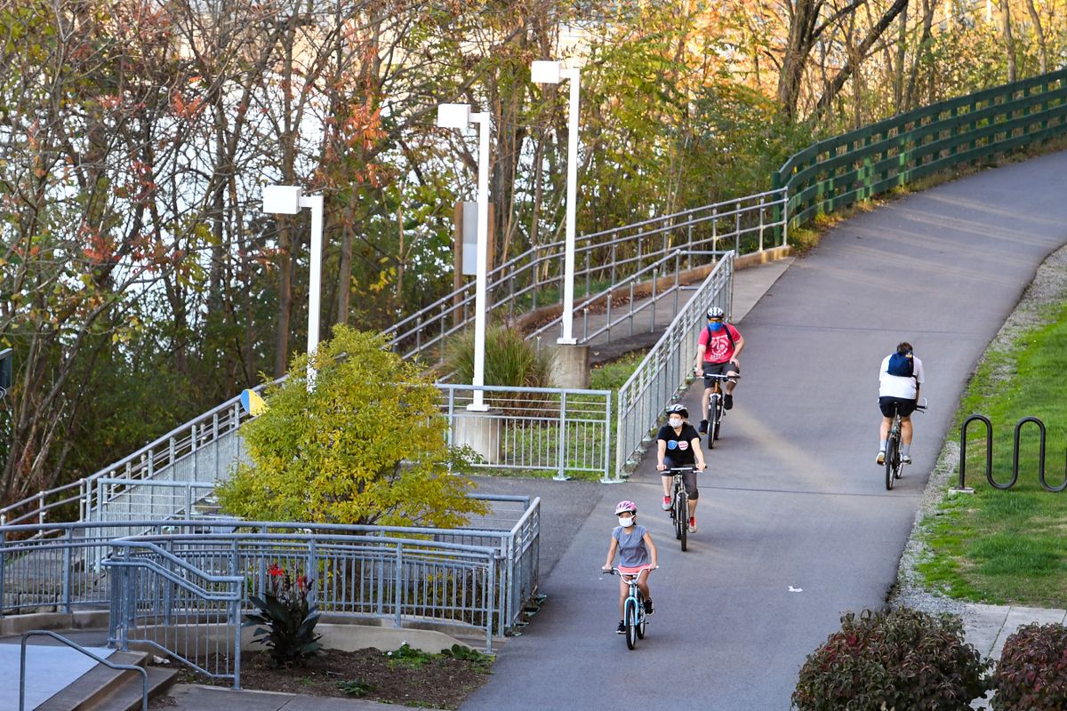 People biking in the park