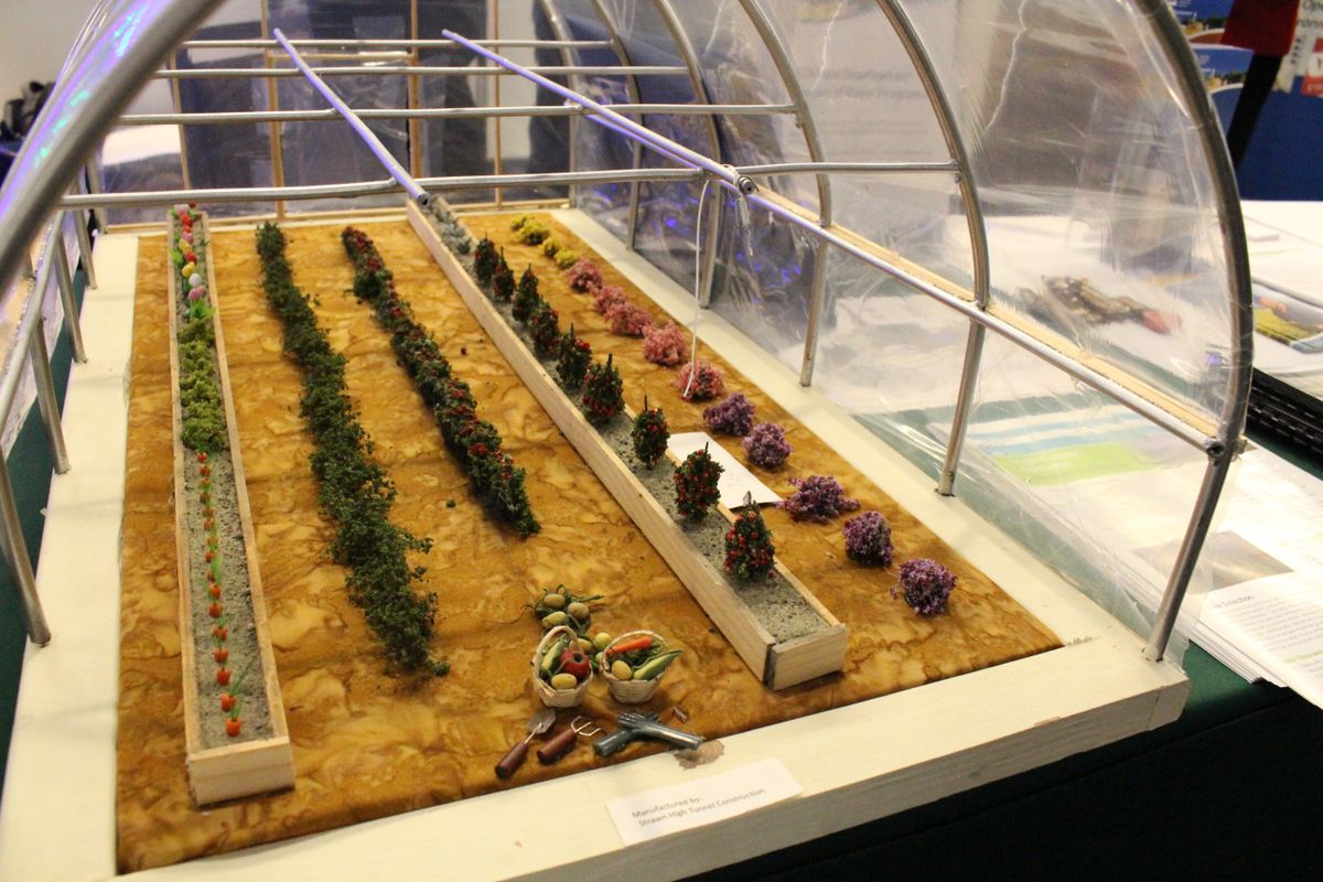 close up on model greenhouse