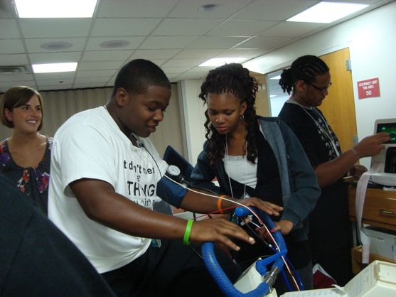 participants at the biomedical summer camp get hands-on experience
