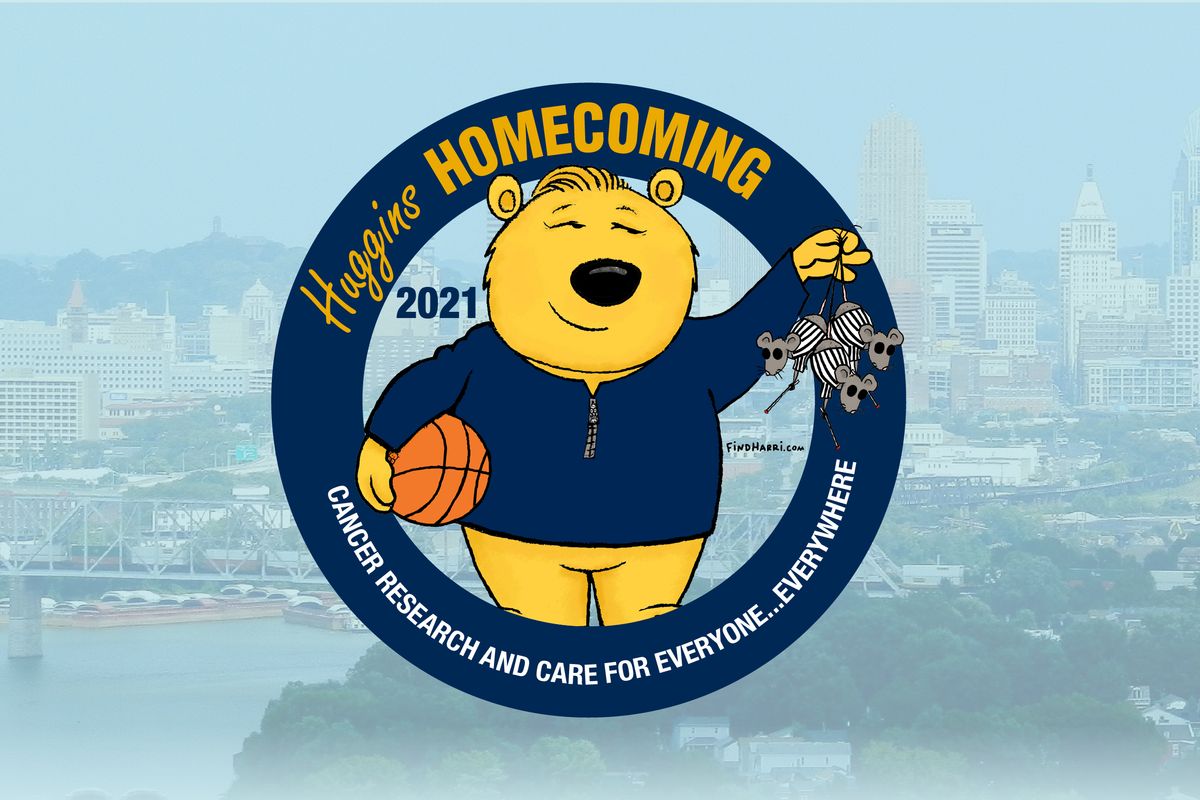Cartoon bear holding a basketball and wearing a pullover. 