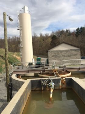 WVDEP’s acid mine drainage treatment system at 	             the Omega mine near Morgantown. WVU researchers  are extracting rare earth minerals from AMD sludge at this  and other locations. 