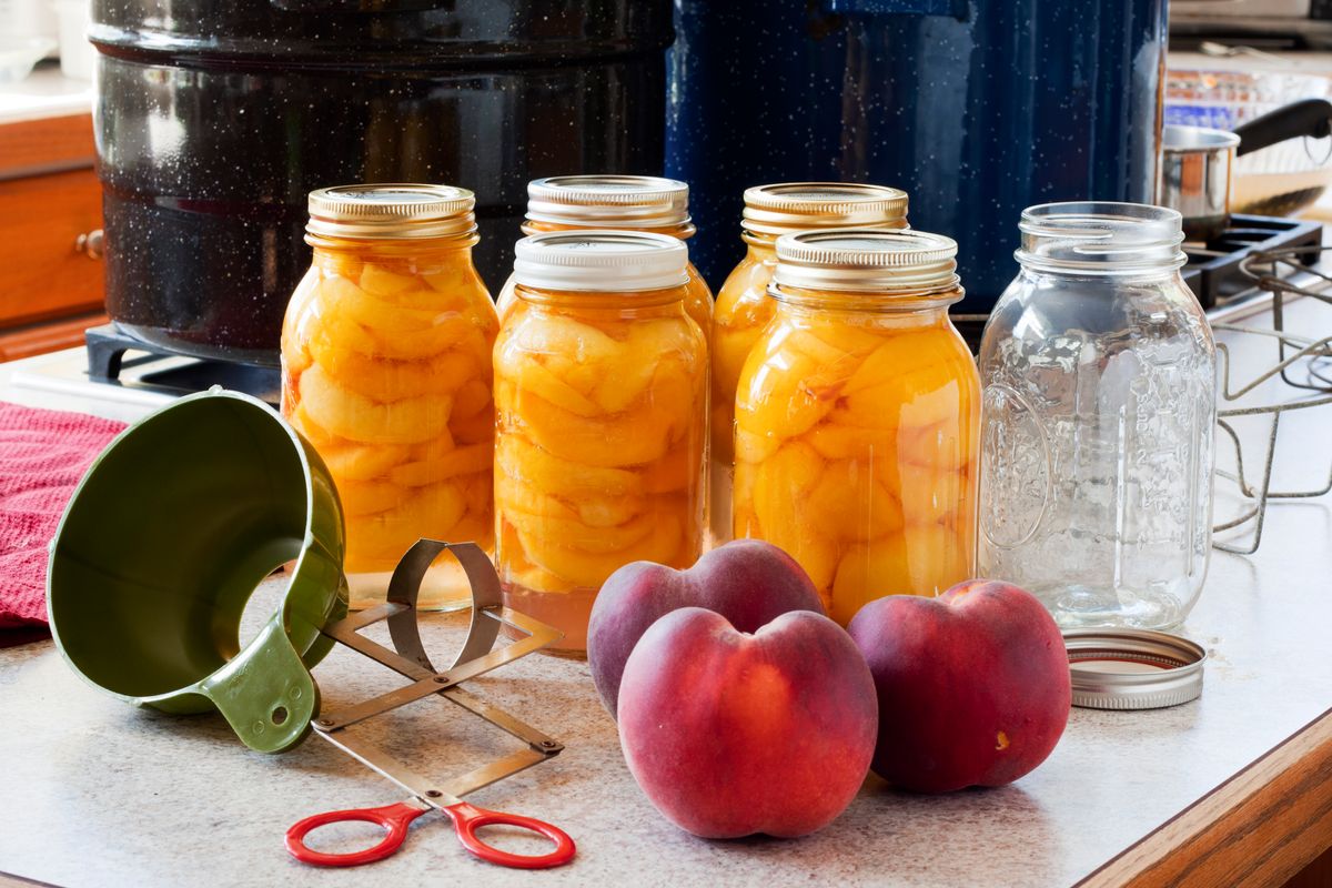 Peaches in a jar