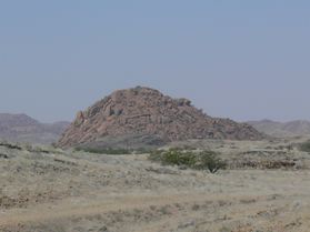 A mound of reddish-brown rubble