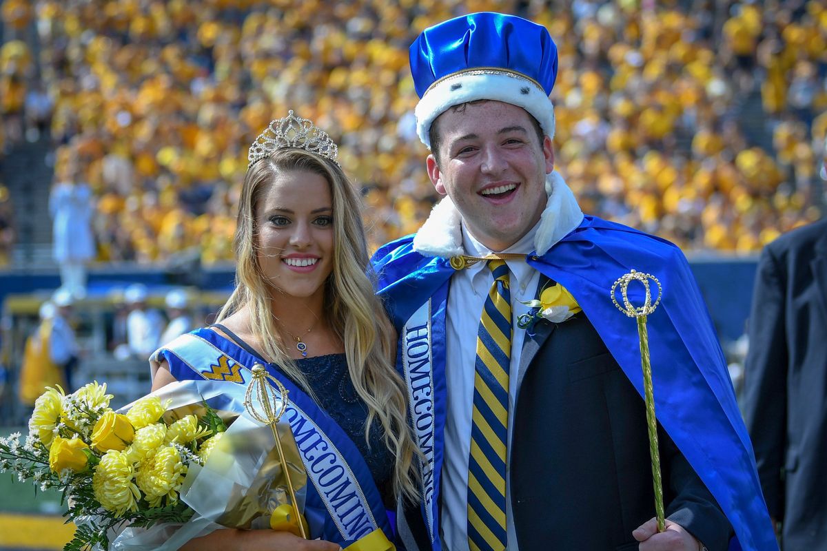 A week of Homecoming activities at West Virginia University culminated with the crowning of Douglas Ernest, Jr. (left) and Kendra Lobban (right), as the 2018 king and queen.