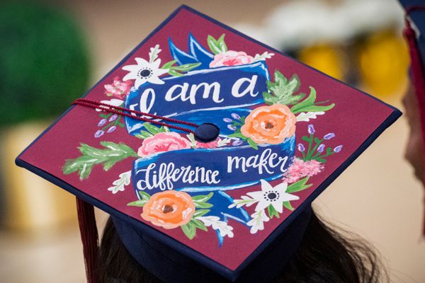 Graduation cap that says 