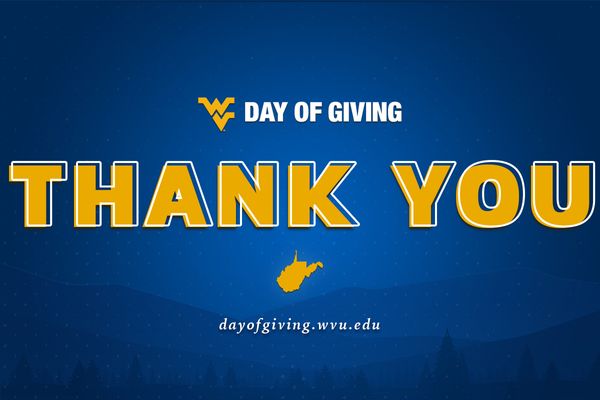 A blue background includes the words 'Day of Giving' in white and 'Thank you' in gold.