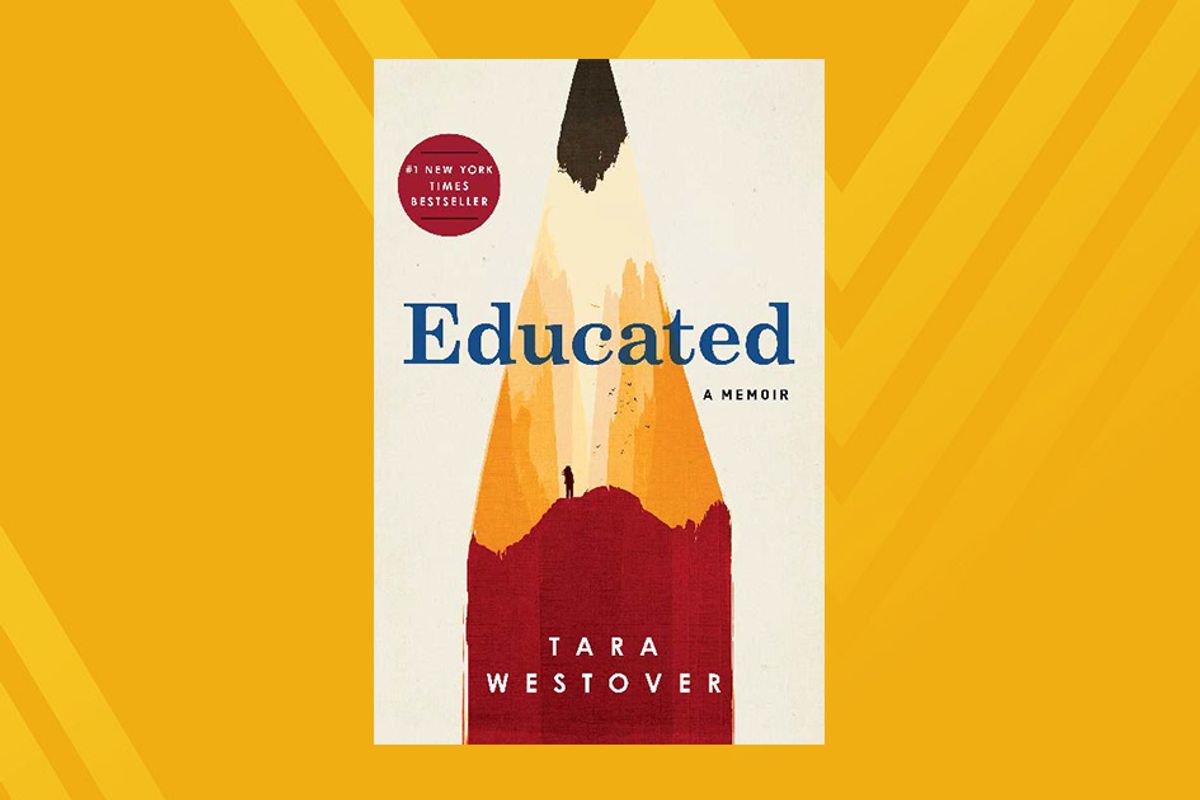 cover of the book Educated on gold background