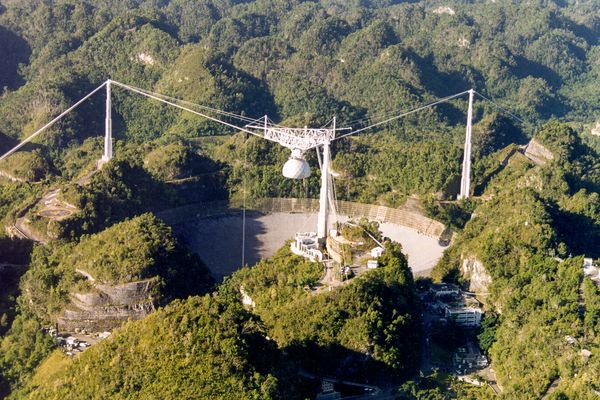 The Arecibo Observatory in Puerto Rico is the site of the world’s second-largest single-dish radio telescope.