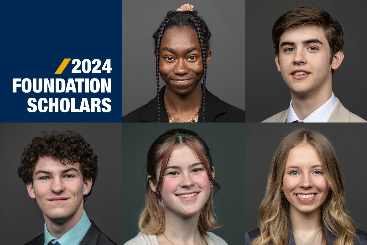 The five 2024 Foundation Scholars are shown in a grid.
