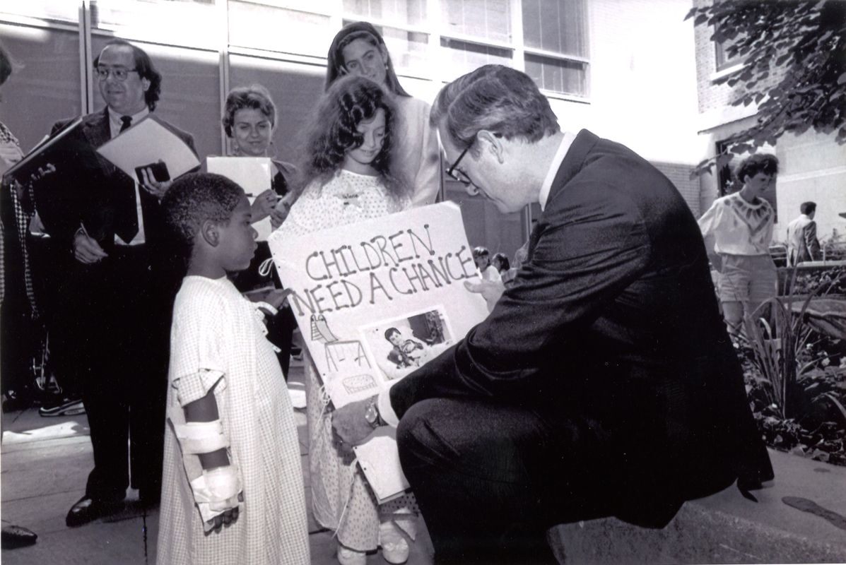 Senator Rockefeller with children circa 1990s
