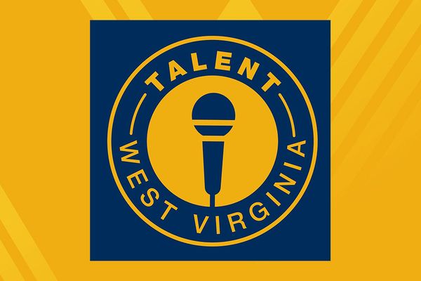 graphic for talent WV on gold background