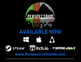 perspectrum logo with the type "available now" on black background