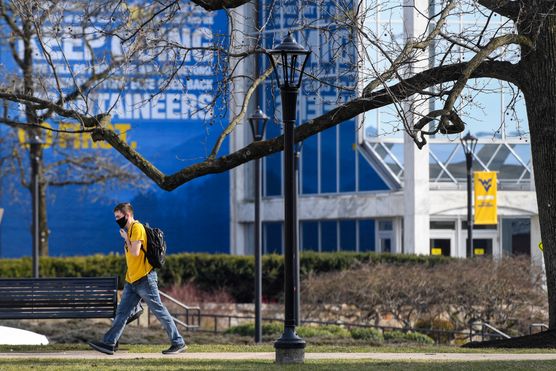 A student walks past the Mountainlair