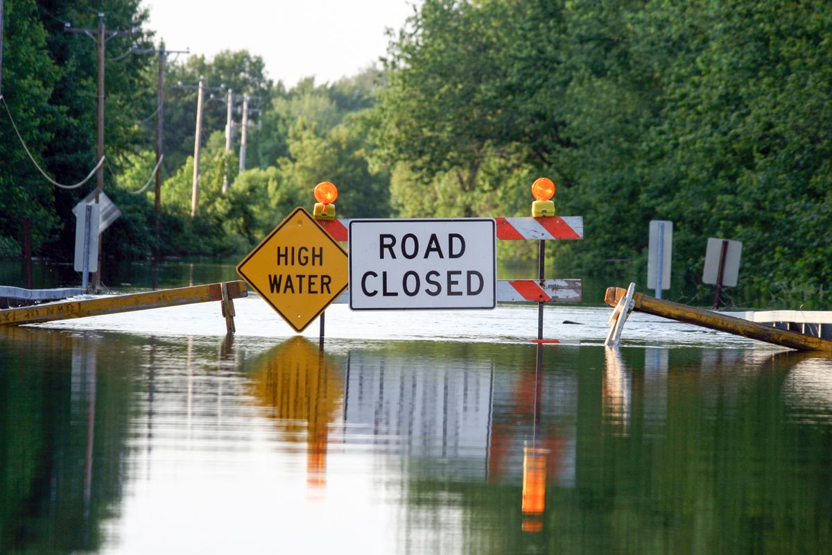 Flooding road closed