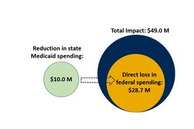Graphic shows cuts to Medicaid-funded programs will negatively impact West Virginia's economy.