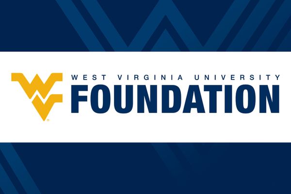 graphic for WVU Foundation on blue backgroun d
